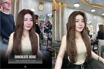 Chocolate Beige Gam Màu Tóc Hot Trend Giúp Bạn Tỏa Sáng Trong Mùa Tiệc Cuối Năm